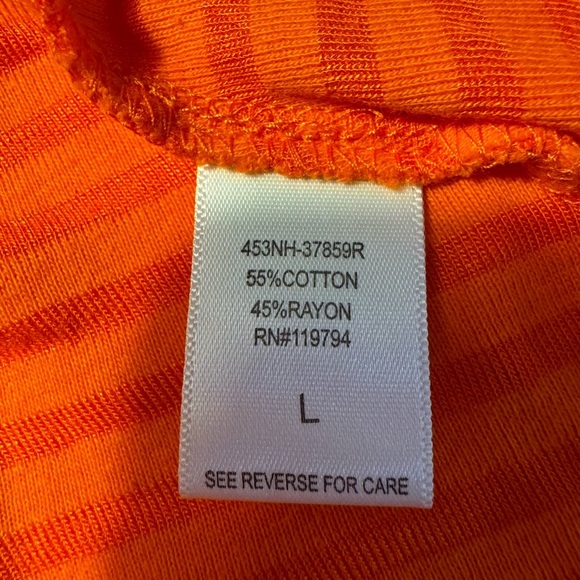 Live and Let Live Vibrant Orange/ Black Beaded Black Cat, Green Eyes, Top size L - Picture 10 of 11